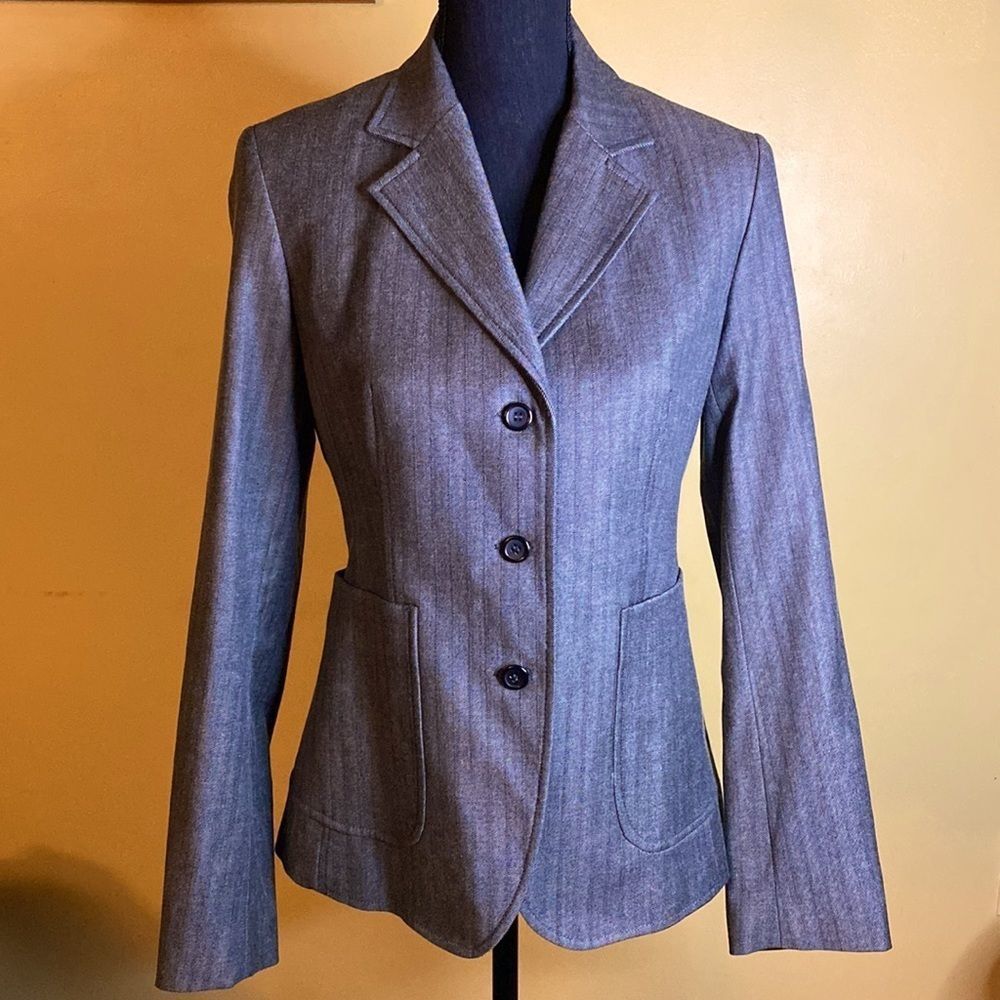 Express Three Button Grey Stretch Blazer Jacket. … - image 1